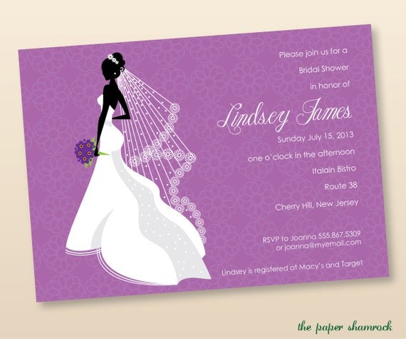 Bridal Shower Invitation, Wedding Shower Invitations - Silhouette Il_570xn