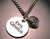 Evil genius with a brain necklace