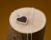wood and silver heart pendant