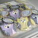 Baby Owls in Lavender, Yellow and Gray Hand Decorated Sugar Cookies for Baby Shower, New Baby Gift