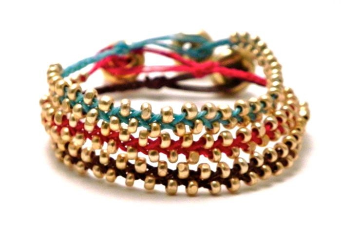 Braided Bead Bracelet Set of THREE - Friendship - Infinity
