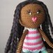 Crochet African American Plush Vegan Doll Black Braids Pink Purple Green Stuffed Toy Baby Girl Gift, MADE TO ORDER (other colors available)