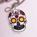 Colorful Sugar Skull Dia De Los Muertos Necklace For Women Rockabilly Inspired