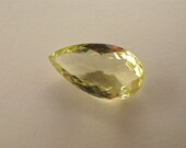 Genuine unheated/untreated lemon quartz pear facet checker cut drilled top size 32x18mm