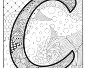 Letter C Monogram / / Art Print / / 8 x 10