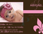 Fleur di Lis Baby Girl - Birth Annoucement