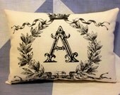 Personalised Monogram  Vintage Style  Cushion Pillow