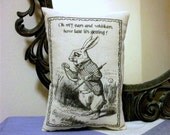 Alice in Wonderland White Rabbit Late Mini Cushion Pillow