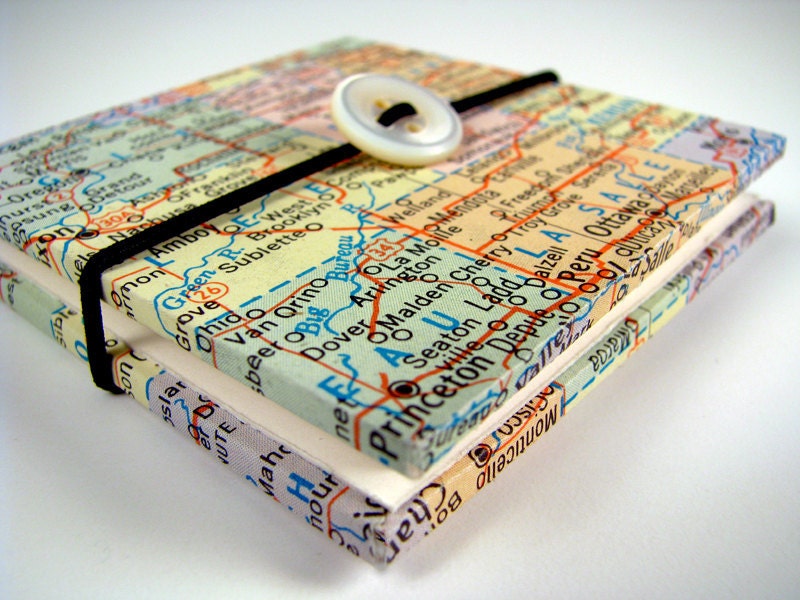 Wedding Favor - Mini Journal with Custom Map, 2.5" x 2.5"