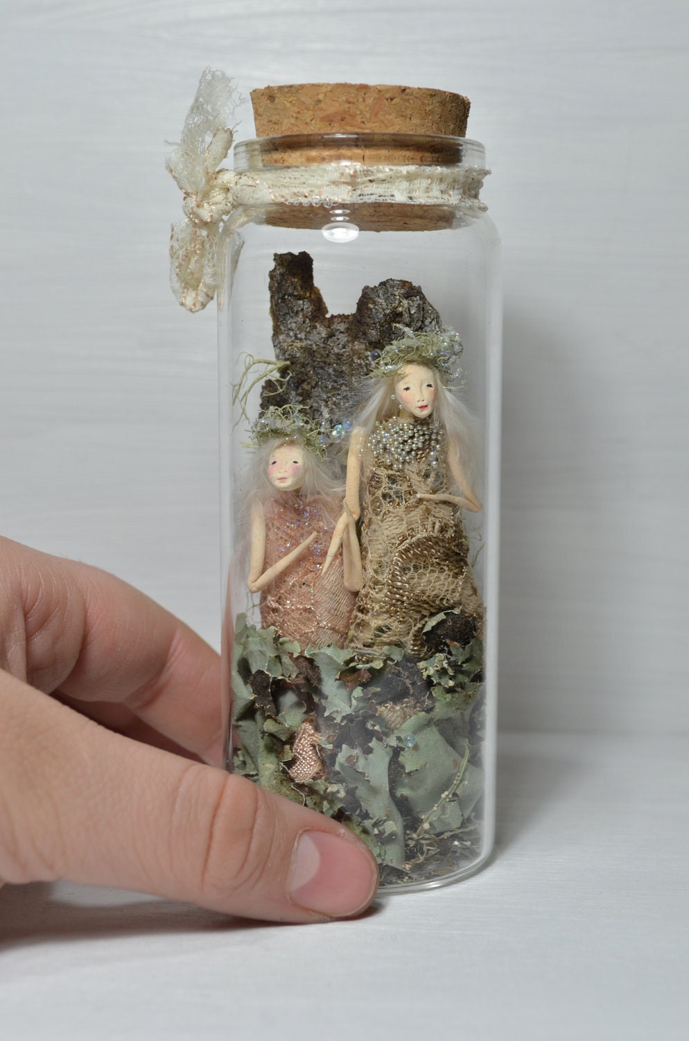 Mother and Daughter - Lady of the Moon - Woodland Spirit - Nigrica Miniatures sculpt hand made by Johana Molina
