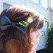 Batman Dark Knight Bow Hand Painted Canvas Bow Valve - Hair Clip - Hair accessory