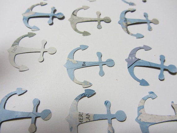Map Cut Outs, Nautical, Anchor, Vintage Maps