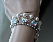 KATHERINE swarovski crystal CRYSTAL AB  filigree vintage inspired victorian estate hollywood bracelet