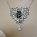 Bridal Necklace,Crystal Necklace,Swarovski Crystal,SILVER NIGHT, Filigree Necklace,Vintage Style,Antique Silver,Victorian,Art Deco
