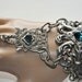 Victorian Gothic Bracelet,Cuff Bracelet,Gothic Slave Bracelet,Swarovski Crystal MONTANA Blue Slave Bracelet,Vintage Style,Antique Silver