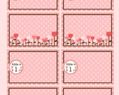 Tulip Birthday Party Labels/Name Tags- Printable