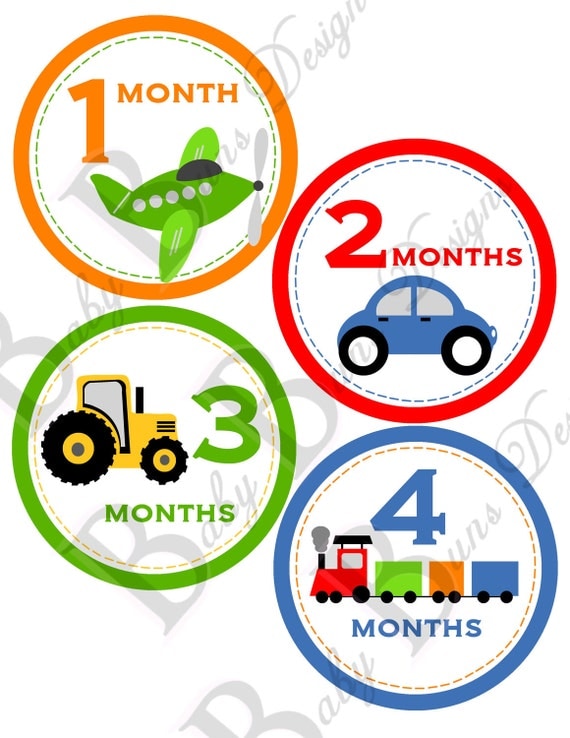Printable Month Stickers For Baby Boy | baby boy monthly stickers printable instant by babybunsdesigns Printable Month Stickers For Baby Boy | baby boy monthly stickers printable instant by babybunsdesigns