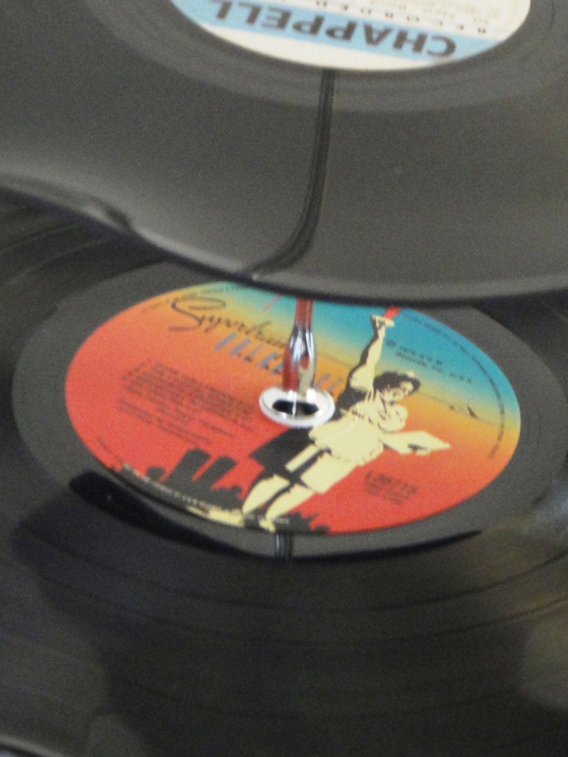 3 Tier Cup Cake Stand Vintage Retro Vinyl Record Rockabilly Wedding / Rock n Roll / Kitchen / Supertramp
