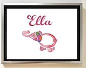 Custom Name Poster with Elephant