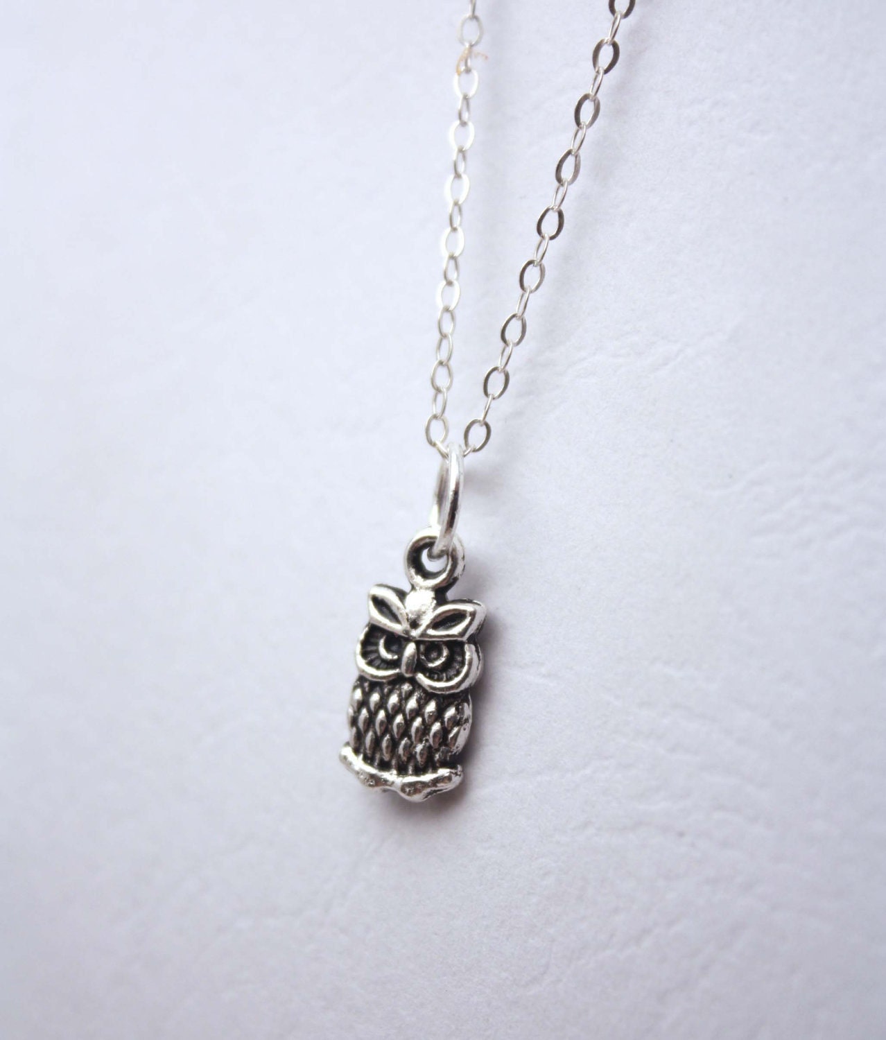 owl necklace - tiny zoo woodland animal necklace - everyday necklace - silver owl necklace - cute owl