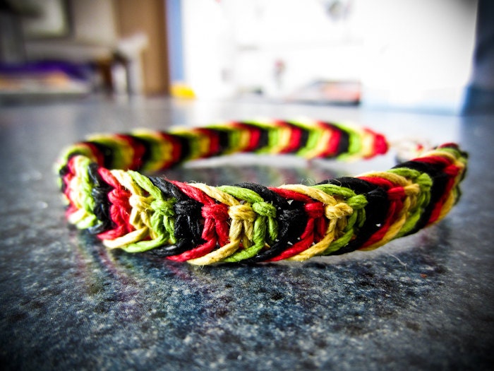Bob Marley Rasta Fishbone-Knot Natural Hemp Bracelet