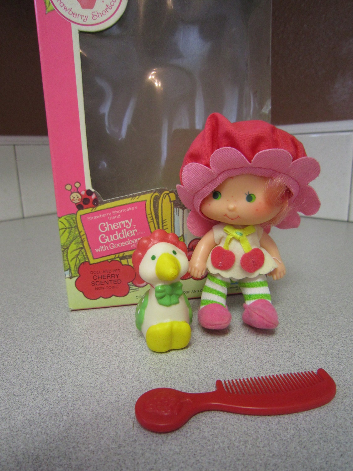 Vintage Cherry Cuddler with Gooseberry Strawberry Shortcake Doll in Original Box