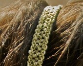 Crochet Headband Delicate Lace Apple Green  OOAK