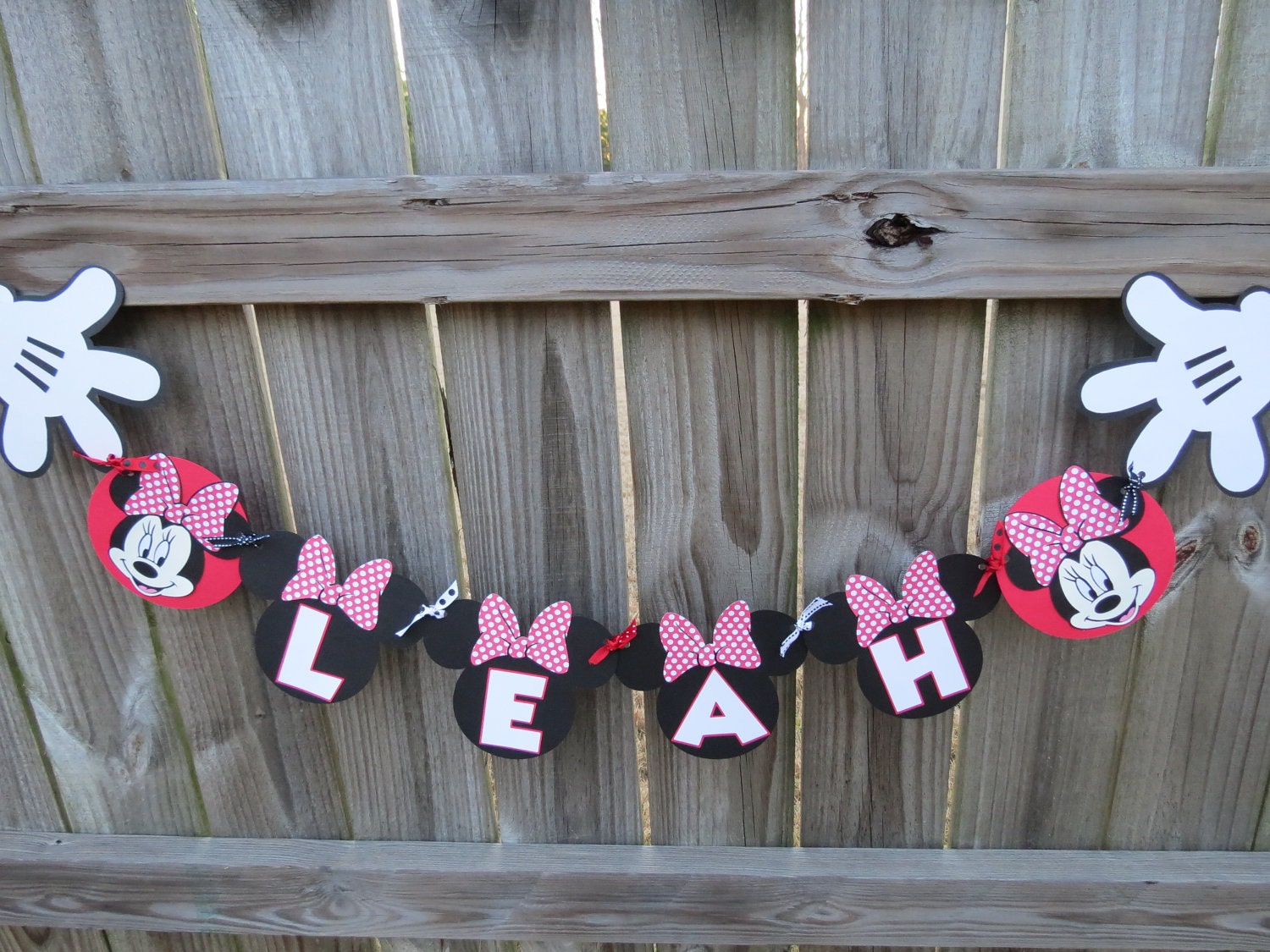 Minnie Mouse Banner-PERSONALIZED with Seperate Name