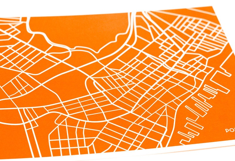 Portland, Maine City Map Art Print / Wall Art Poster / 8x10 / Choose your Color