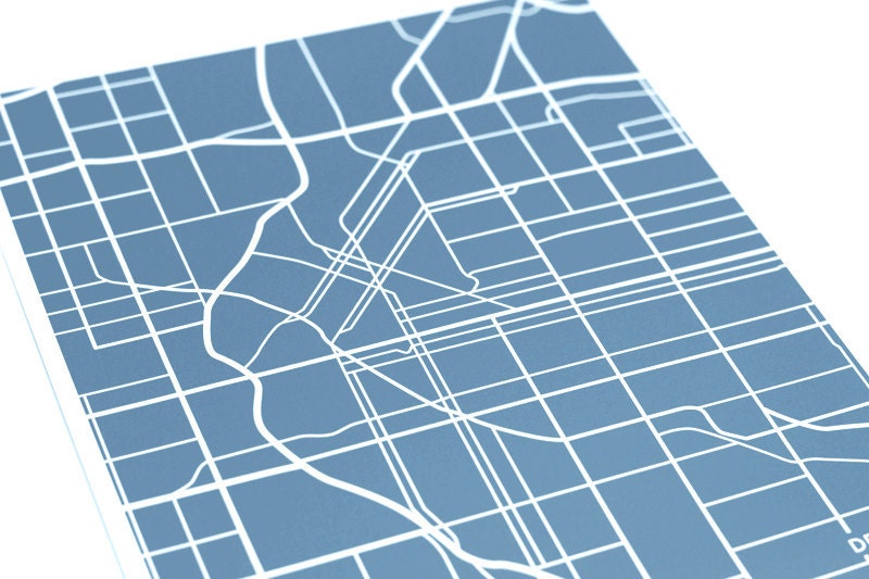 Denver City Map Print / Colorado Poster Art / 8x10 / Available in any color