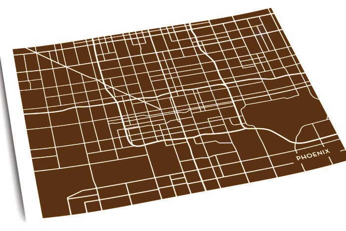 Phoenix City Map Art Print / Wall Art Poster / 8x10 / Available in any Color