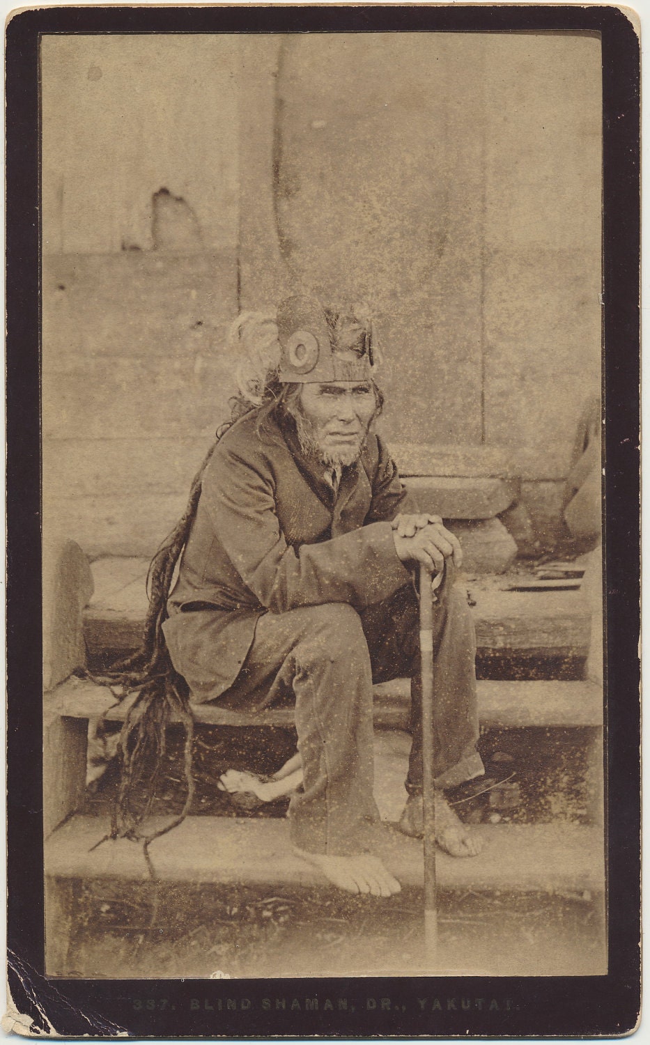 Blind Shaman Yakutat cabinet card Native American Edward DeGroff