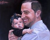 Custom Portrait Oil Painting Father and Daughter - Perfect Father's Day Gift -11x14