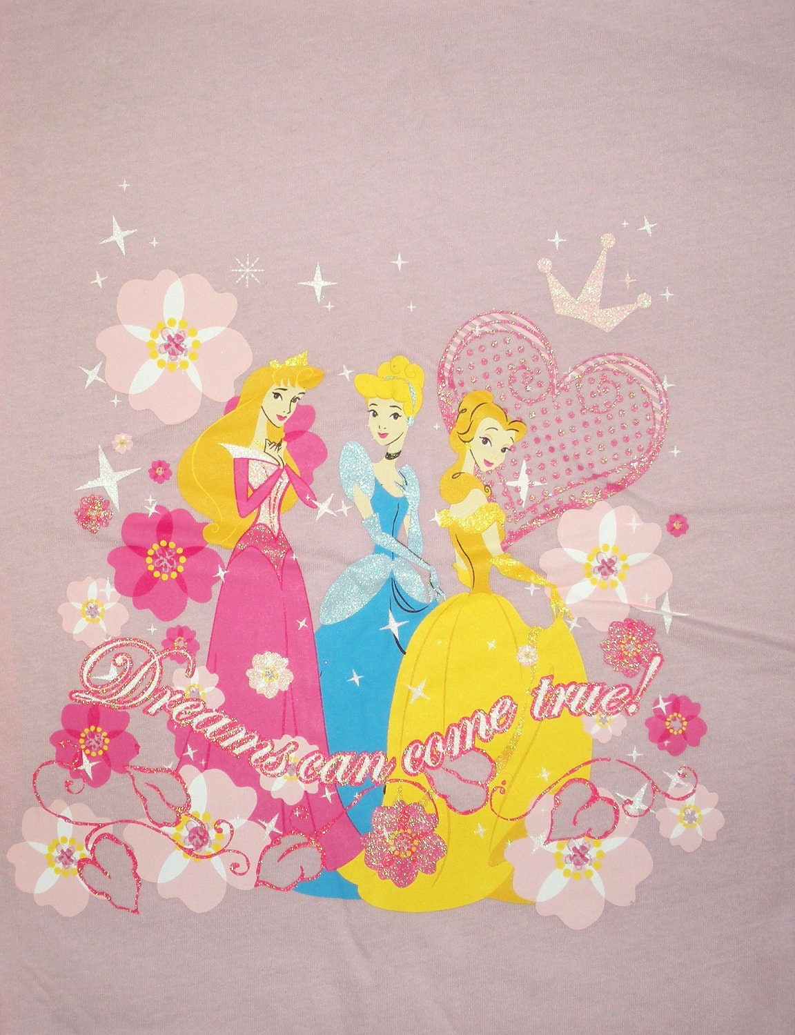 Sparkly Disney Princess Fabric Panel .. Great By Wonderfulworlds