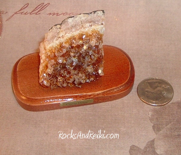 Enhance Your Energy - Brazilian Citrine Cluster on a stand - Reiki Blessed - Prosperity and Abundance Gemstone - 3957