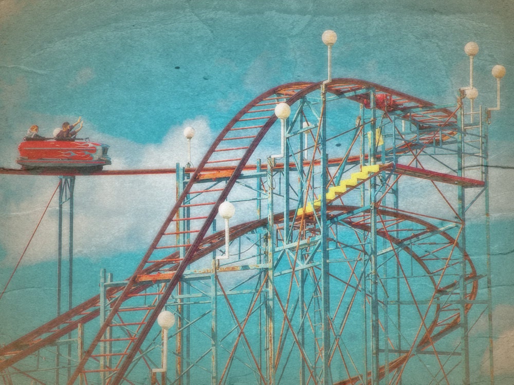 Rollercoaster Blue Sky 8x10 Photography