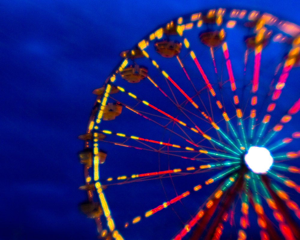 Blue Night Ferris Wheel  8 x 8