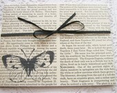 Vintage Butterfly Envelopes Flat Notes Recycled Book Pages Set of 8