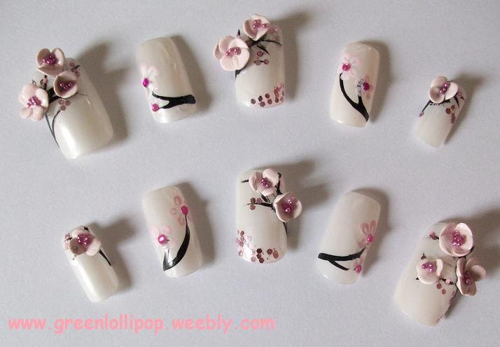 Japanese 3D Nail Art Set - Cherry Blossoms