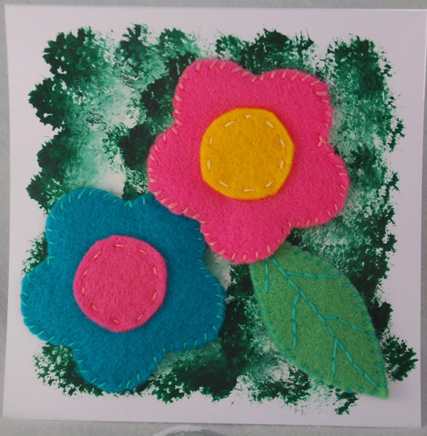 Felt Flowers Card