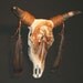 COW SKULL with Native American inspired painting