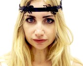 Black Glitter Ant Ribbon Headband