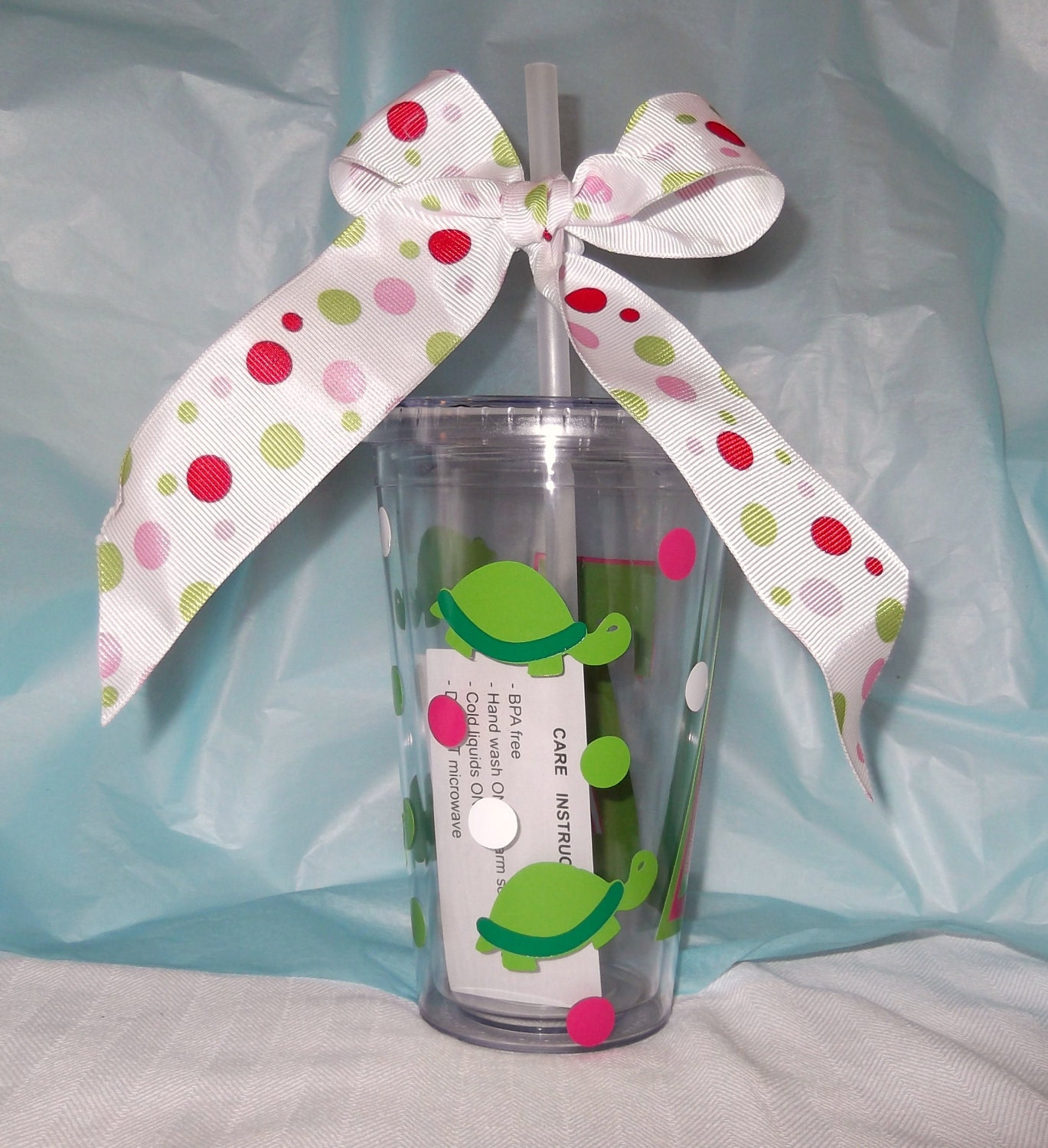 Personalized  turtle tumbler 16 oz. tumbler great sorority gift