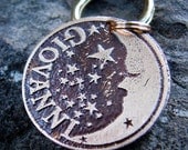 Custom Pet Tag, Pet ID, Dog Tag, Moon and Stars Pet Tag for Dogs or Cats