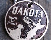 Pet ID Tag, Hunting Dog, Dog and Pheasant Dog Tag - 1.25 inch