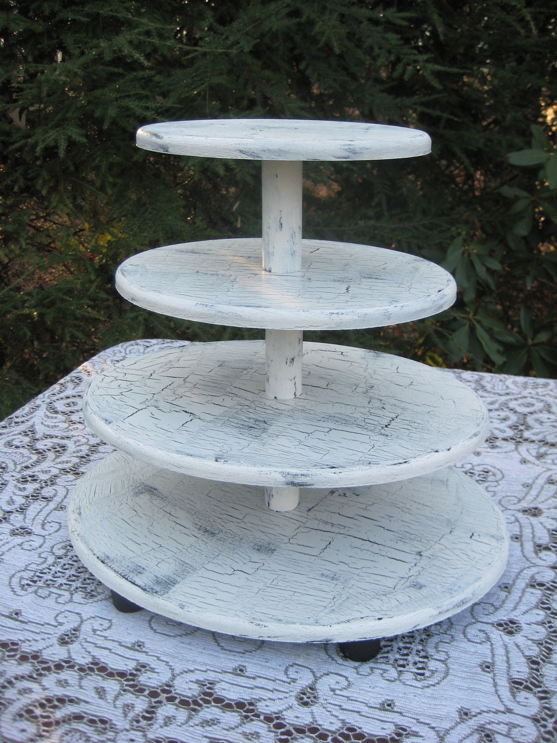 Shabby Chic Oval Cupcake Stand Wedding Decor Large