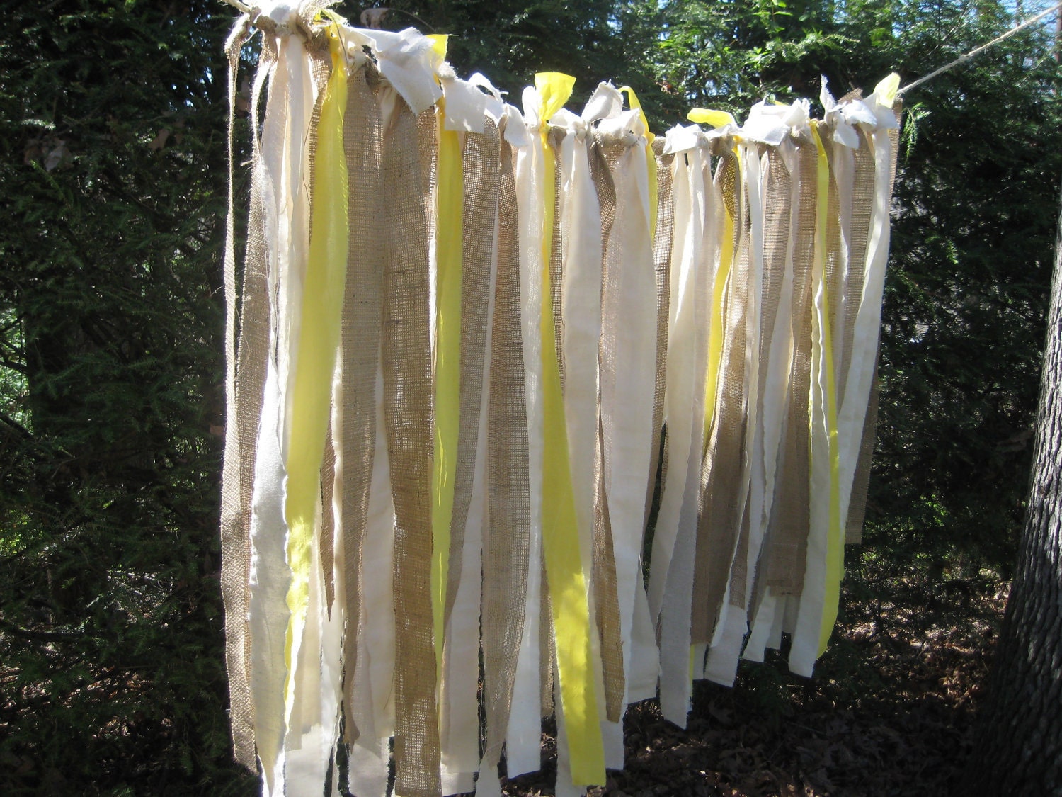 Burlap Fabric Garland Yellow Rustic Wedding Decor