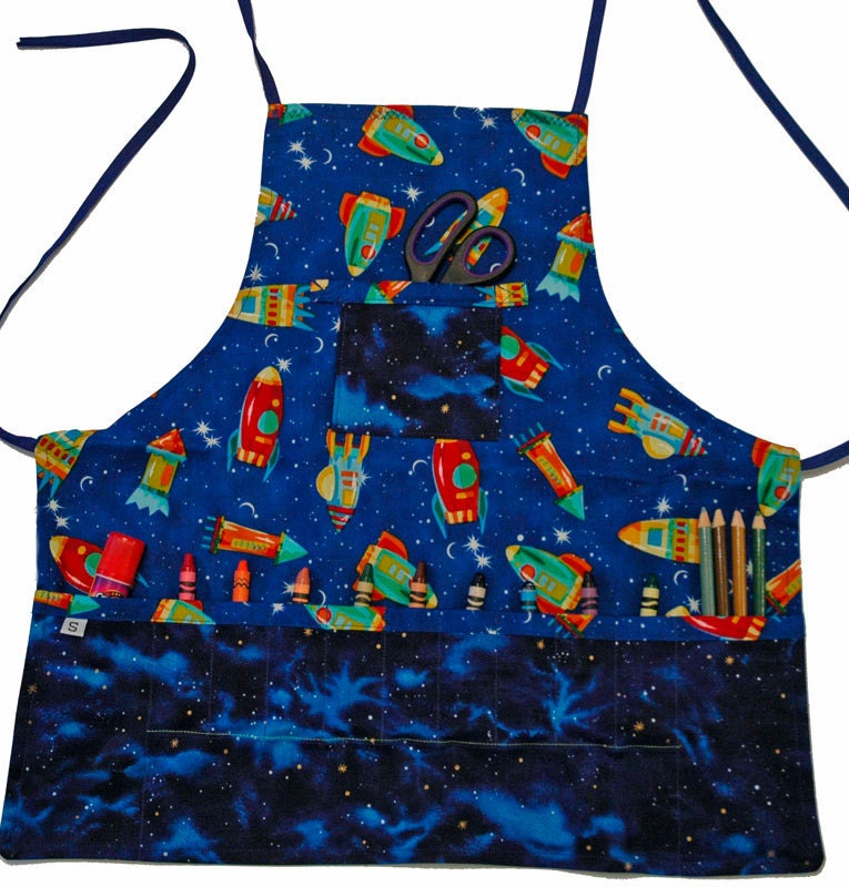 Colorful Spaceships Playtime-Activity Apron