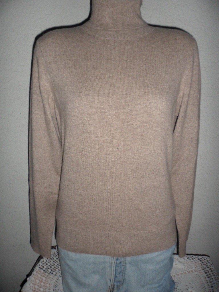 vintage 100% cashmere sweater large turtleneck longsleves