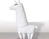 Serge the white lama plush - Free shipping - Ready to ship